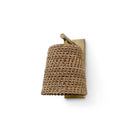 Palecek Green Oaks Sconce with natural rattan and antique brass finish on a white background