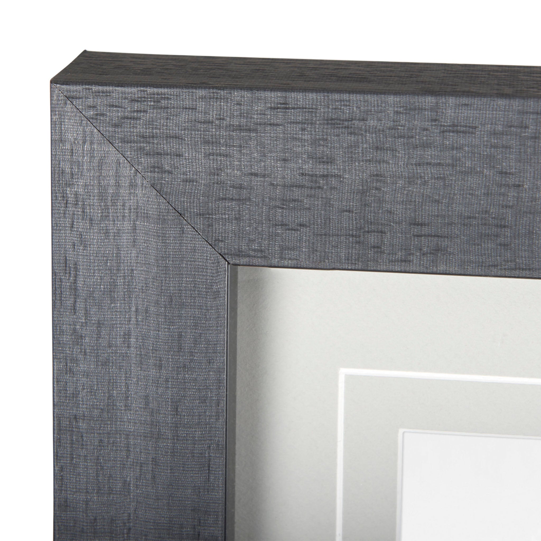 Large black and white barn print in a wood frame on a white background