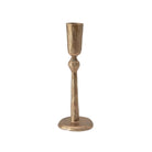 Creative coop antique brass hand-forged taper candle holder on a white background
