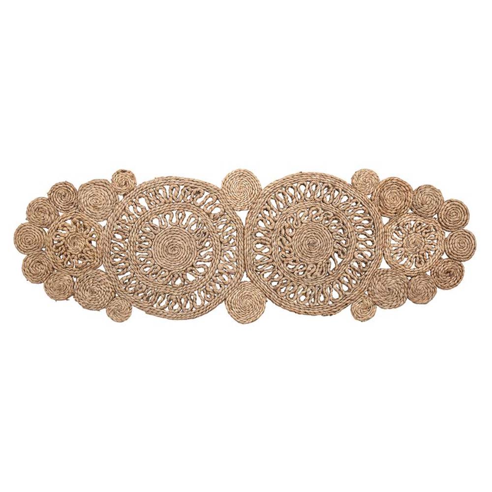 Hand-Woven Jute Table Runner on a white background