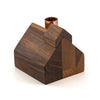 Hauskaa brand wooden school house candle holder with copper chimney on a white background