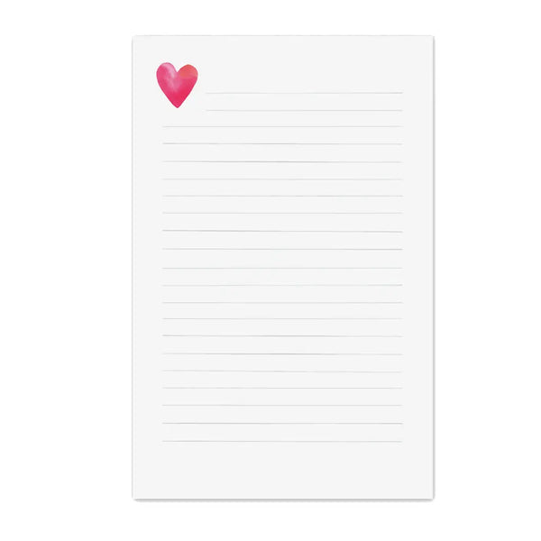 E. Frances Heart Lined Notepad on a white background