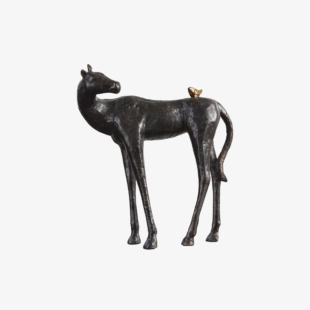 Horse and Bird Sculpture on a white background at Addison West