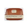 Pinch provisions brown vegan leather emergency kit for grooming and personal care on a white background