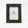5 x 7 Picture frame with black and silver inlay stripes on a white background