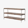 Three shelf 'Simien' console table with gunmetal iron frame by four hands furniture on a white background