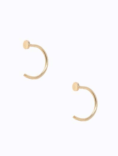 Able brand Illusion hoops in 14 carat gold fill on a white background