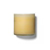 Lafco brand lemon verbena yellow glass candle on a white background