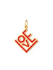 Scream Pretty brand gold love charm on a white background