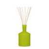 Lafco rosemary eucalyptus diffuser in a green bottle with reeds on a white background
