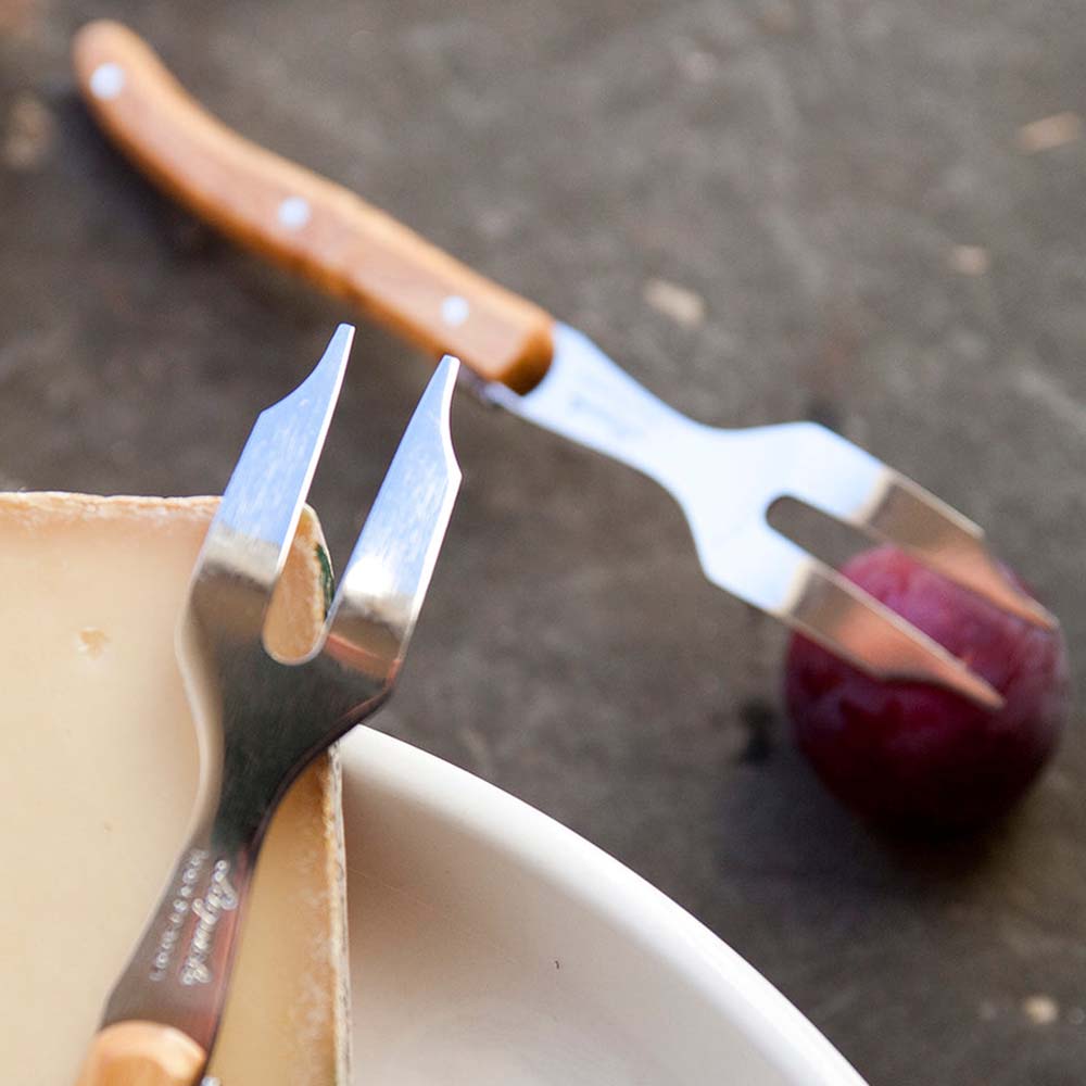 Laguiole olive wood cheese fork