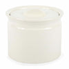 Small Sir madam brand white stoneware crock on a white background