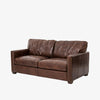 Four hands brand brown leather Larkin 72 inch sofa on a white background