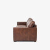 Four hands brand brown leather Larkin 88 inch sofa on a white background