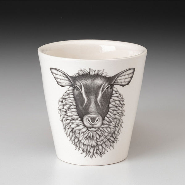 Laura Zindel suffolk sheep bistro cup on a grey background