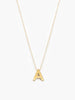 Able jewelry gold  letter charm letter necklace on white background 