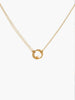 Able jewelry brand Milani rope necklace with pearl in gold fill on a white background
