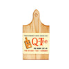 JK Adams Q-tee cutting board with paper label wrap on a white background