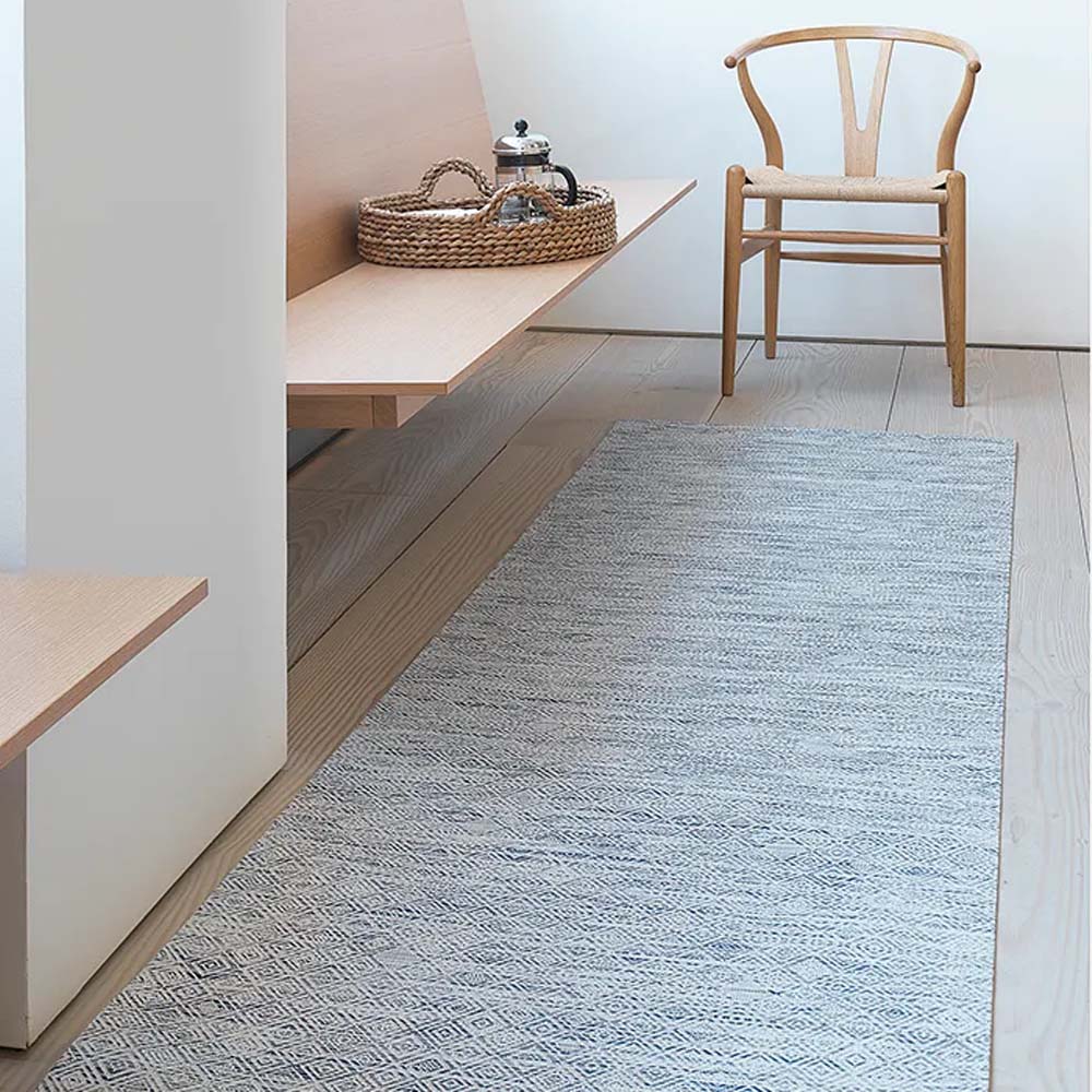Chilewich Mosaic Woven Floor Mats - Blue - Addison West 