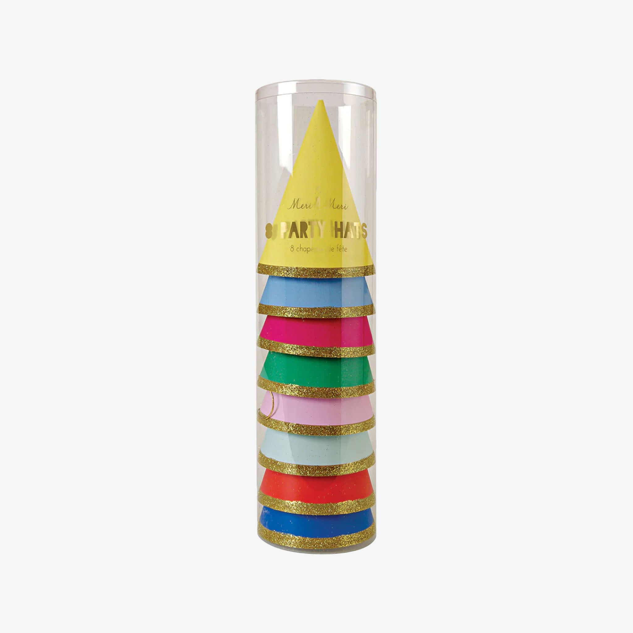 Meri Meri Multicolor Party Hats on a white background