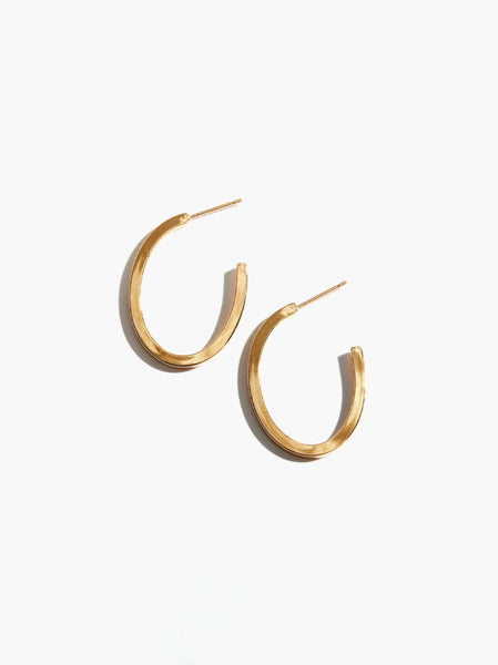 Able brand Muse Hoops in 14 carat gold fill on a white background 