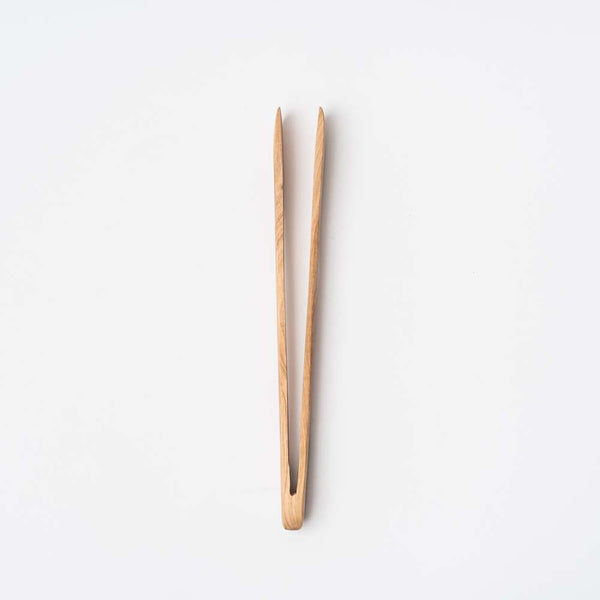 Olive Wood Salad Tongs on a white background