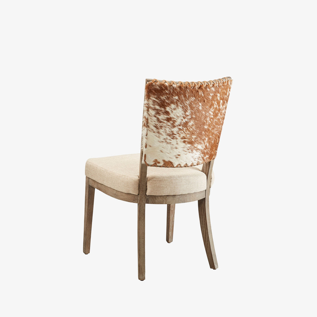 Dining chair with hide on hair back