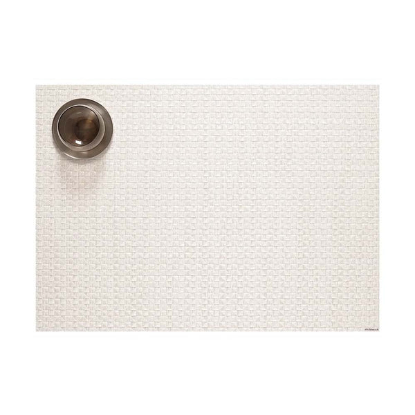 Chilewich origami pattern rectangle placemat in pearl on a white background