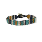 Best Friend Bracelet - Teal Navy Ivory + Gold Blush Multi Stripe - Addison West 