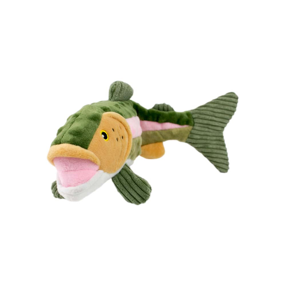 Tall Tails brand Animated Trout dog Toy on a white background