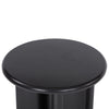 Black end table with two rounded legs by four hands furniture on a white background