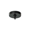 Powder coated metal frame Palecek Brunswick Outdoor Drum Pendant light closeup on a white background