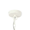 Close up of canopy for Palecek Quinn Chandelier with Ivory wood and coco beads on a white background