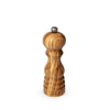 Peugeot Paris brand olive wood pepper mill on a white background