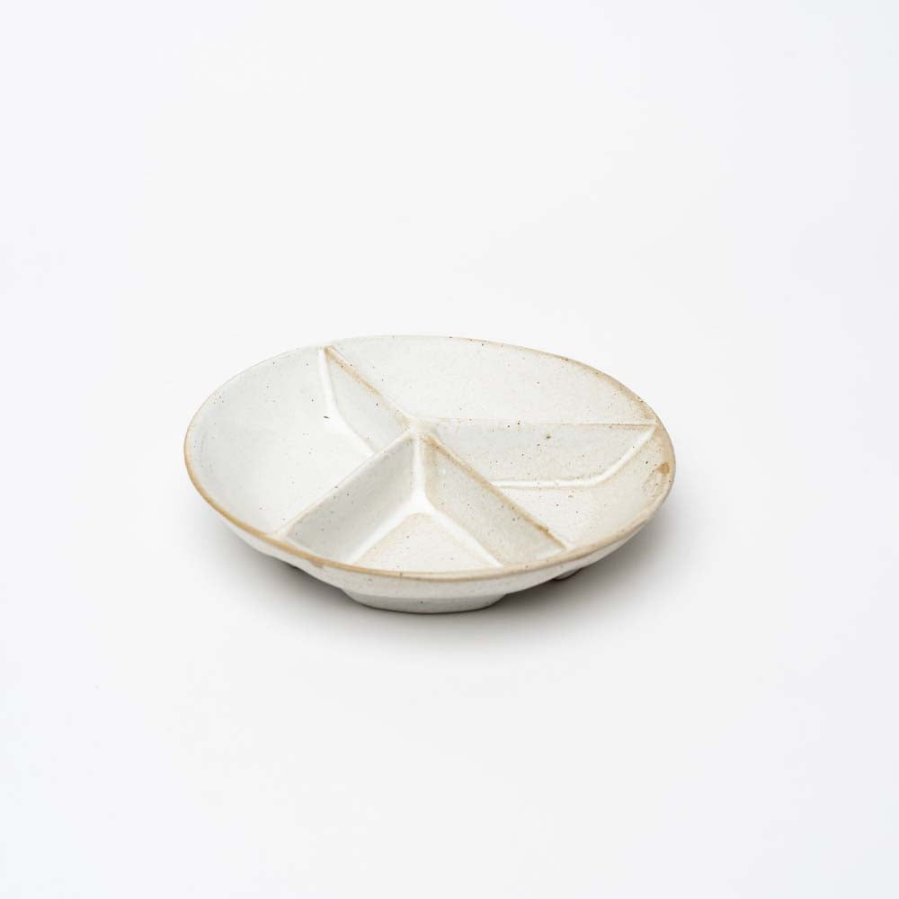 White peace sign trinket dish on a white background
