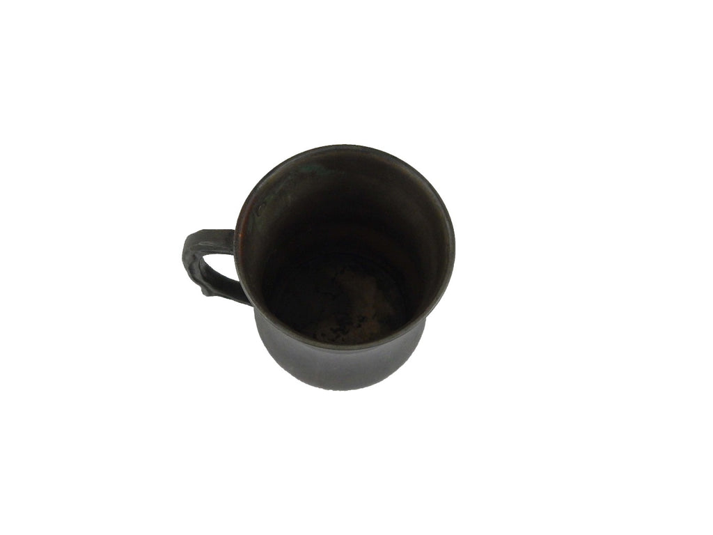 Antique dark Pewter Mug on a white background