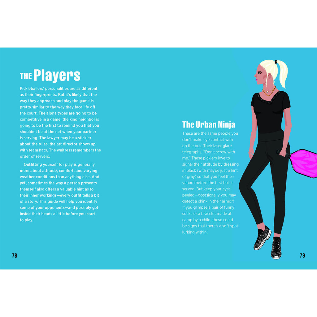 Inside pages of Pickleball Is Life book on a white background