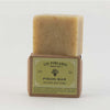 Los Poblanos pinon bar bath soap on a white background