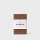 walnut scouring pads on a white background