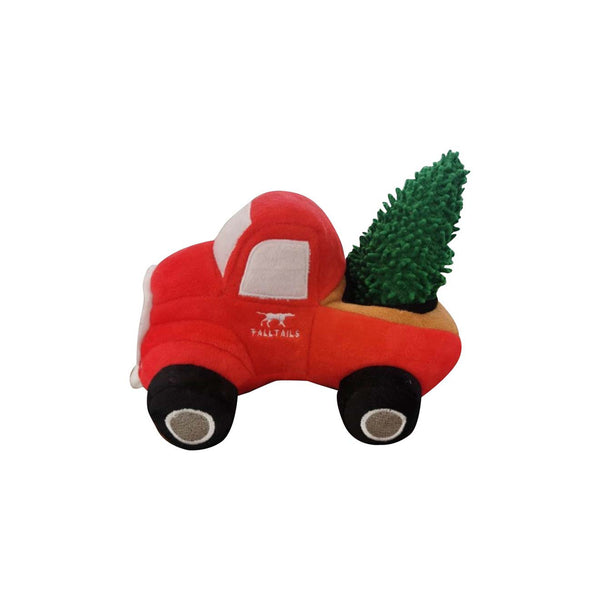 Tall Tails brand plush truck and Christmas tree dog Toy on a white background  Edit alt text