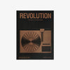 Black front cover of book titled 'Revolution' with turntable on cover on a white background