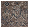 Close up of Jaipur living REVOLUTION - REL06 rug with light brown background and blue baroque inspired pattern on a white background