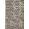 Jaipur living REVOLUTION - REL06 rug with light brown background and blue baroque inspired pattern on a white background