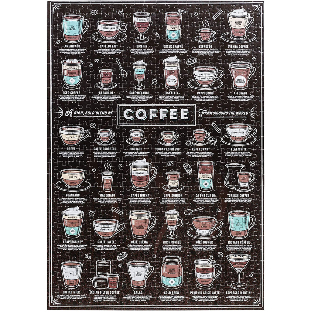 Completed Coffee Lover's jigsaw puzzle on a white background