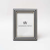 Blue and white stripe picture frame on a white background