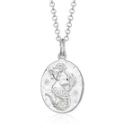 Scream Pretty brand silver Capricorn zodiac star sign necklaces on a white background