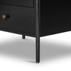 Black three drawer 'Soto' nightstand by four hands furniture on a white background