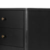 Black three drawer 'Soto' nightstand by four hands furniture on a white background