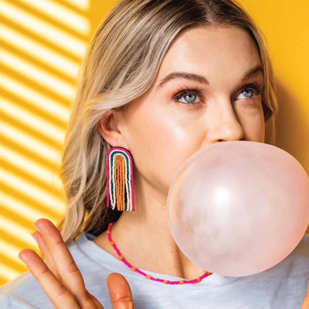 INK + ALLOY Rainbow Rainbow Fringe Seed Bead Earrings