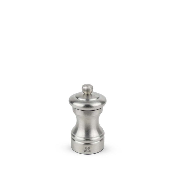 Peugeot Paris brand Stainless Steel Bistro Salt Mill on a white background